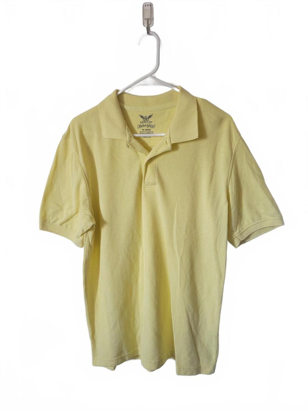 Vintage Y2K Faded Glory Men's M Yellow Polo Shirt Cotton Casual